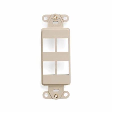 LEVITON Wallplates 4-Port Quickport Dec Insrt Ivory 41644-I